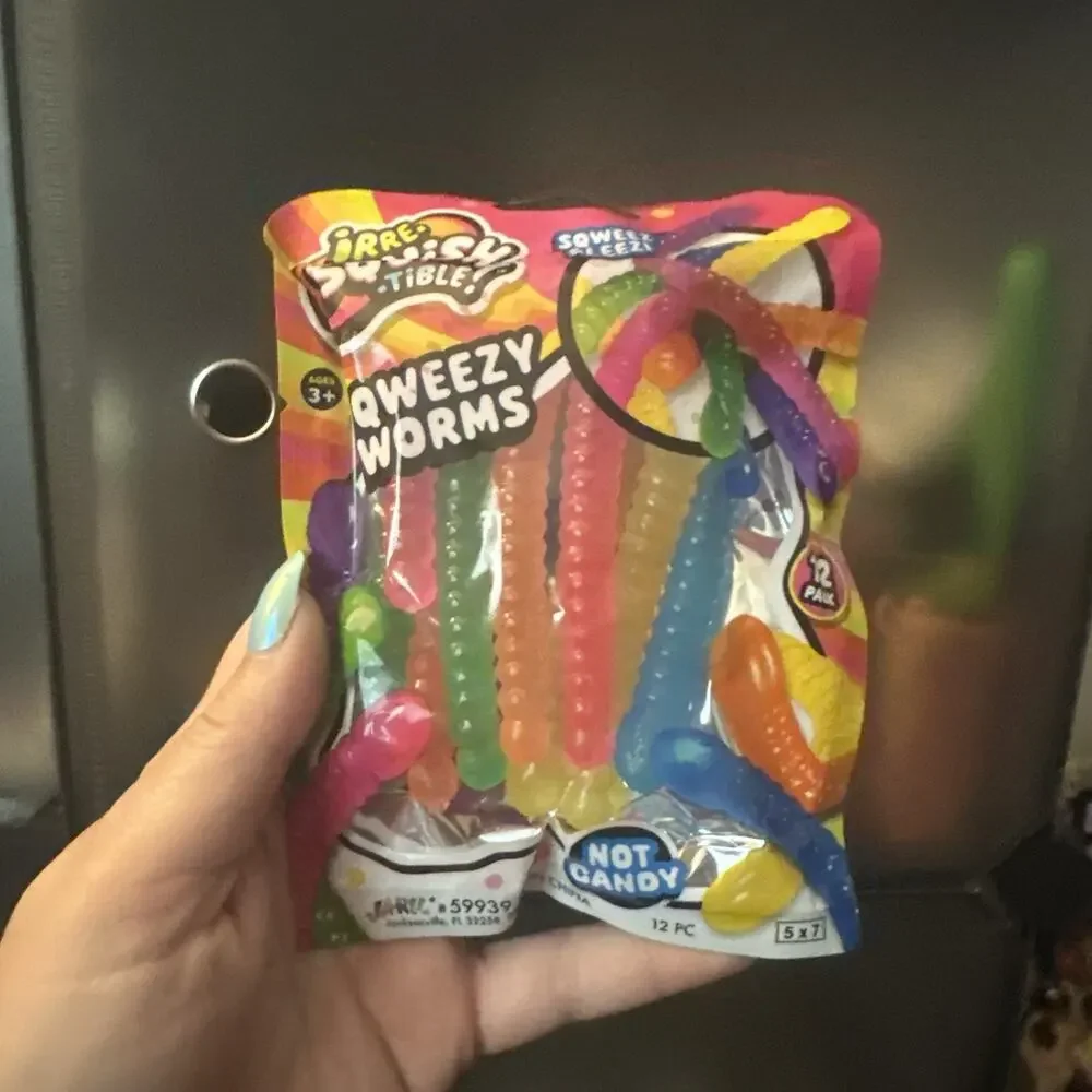 Ja-Ru Mini Gummy Bear/Gummy Worms Squishies! Lot Of 2 Bags 24 Total Not Food